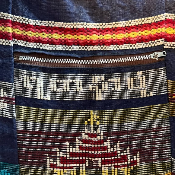 Nepalese handbag in Navy with multiple patterns. - Picture 10 of 12